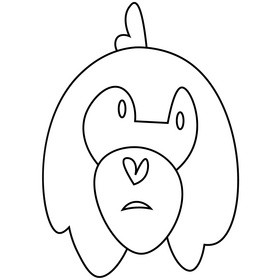 Orangutan cartoon head black and white clipart