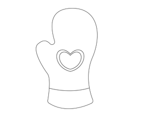 Kitchen gloves black and white clipart