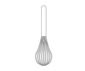 Whisk illustration black and white clipart