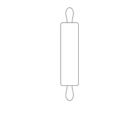 Rolling pin black and white clipart