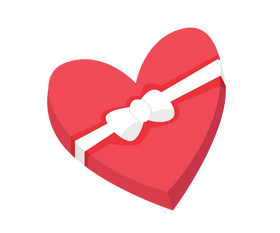 Heart shaped gift box clipart