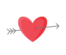 Romantic heart with arrow clipart