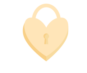 Heart shaped padlock cartoon clipart
