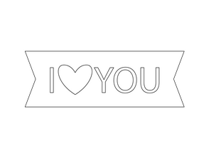 I love you black and white clipart