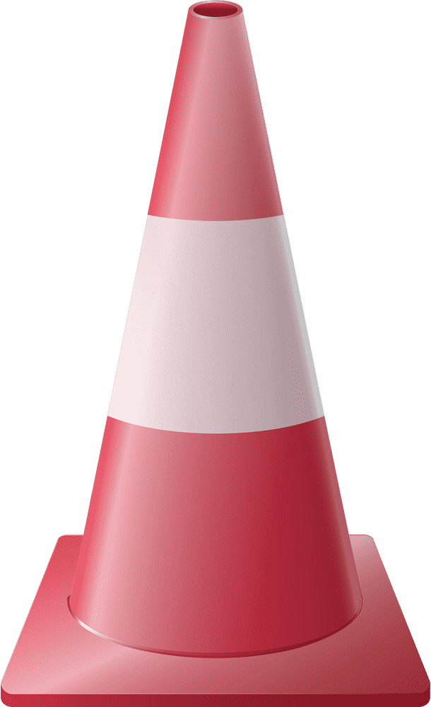 Traffic Cone Styled as Ice Cream Cone PNG