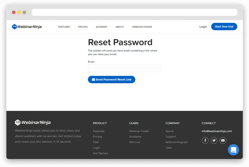 Password Reset Request Form PNG