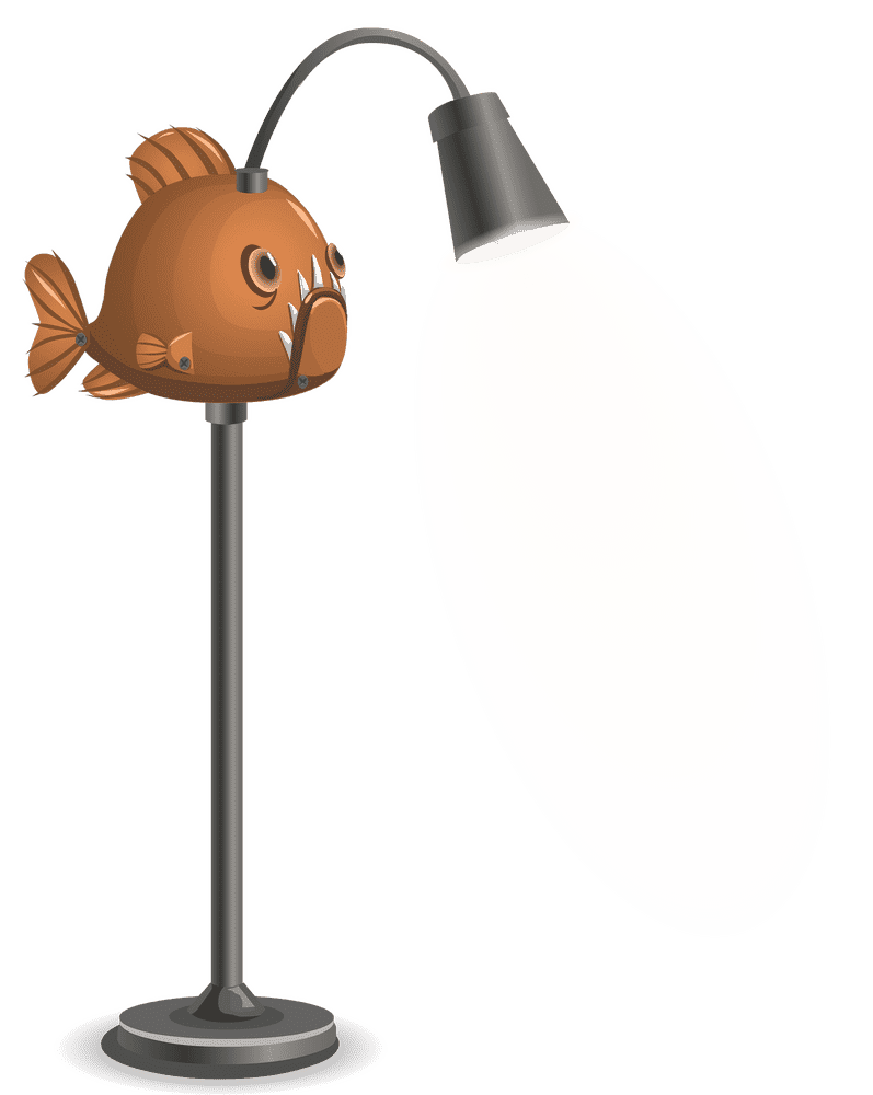 Whimsical Fish Lamp and Light Creation PNG