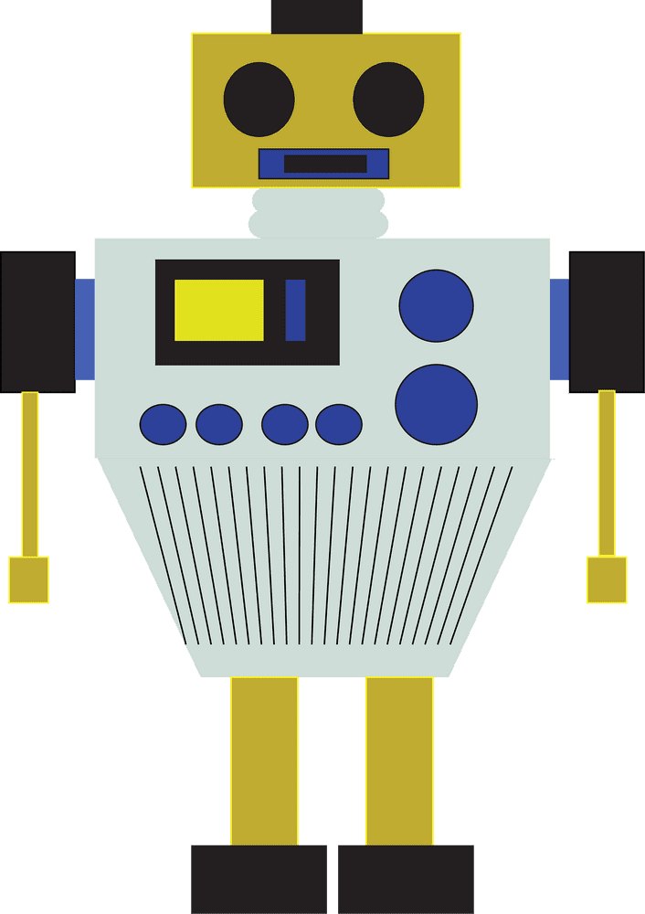 Colorful Classic Robot Companion PNG