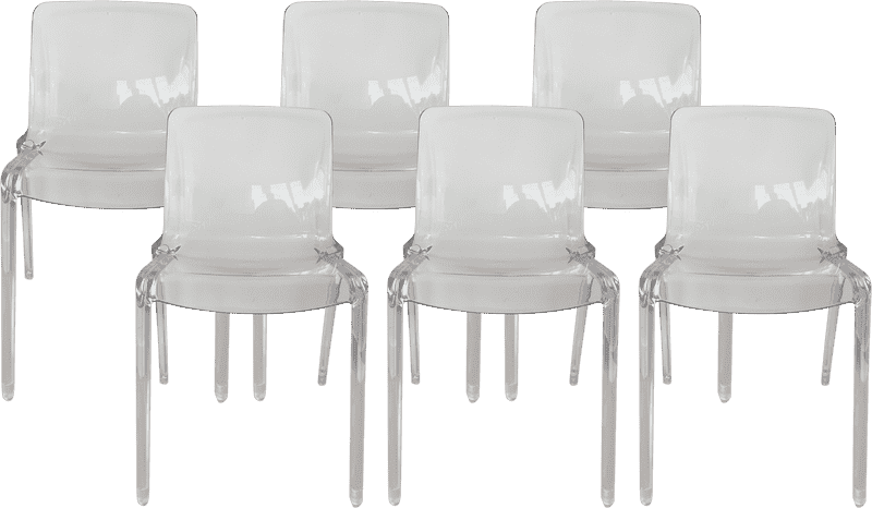 Transparent Modern Office Chair Set PNG