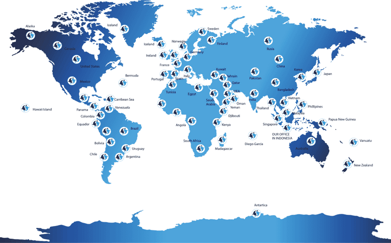 World Map Highlighting Global Offices and Locations PNG