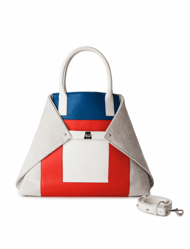 Stylish Contemporary Messenger Bag with Color Block Design PNG