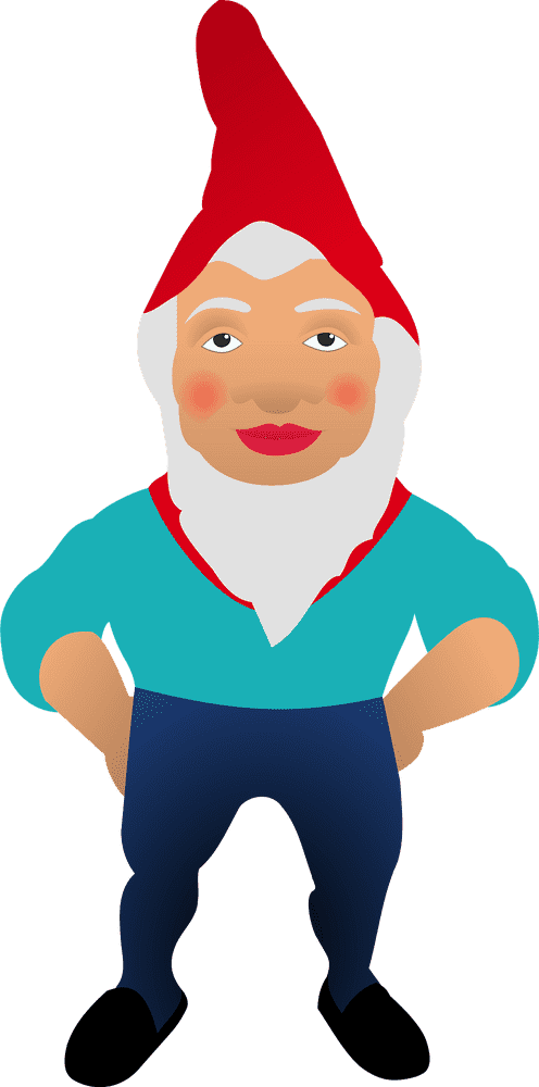 Charming Garden Gnome with a Cheerful Smile PNG