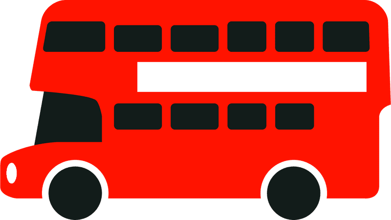 Bright Red Double-Decker Bus Adventure PNG