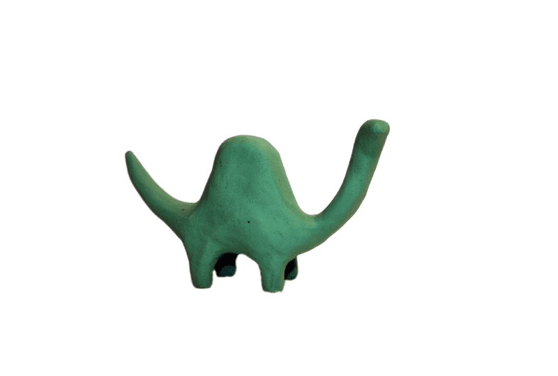 Plasticine Dinosaur A Playful Green Creation PNG