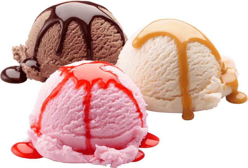 Delicious Trio of Ice Cream Delight PNG