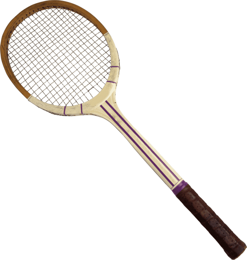 Vintage Tennis Racket with Classic Design PNG