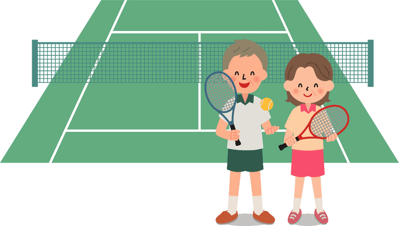 Joyful Tennis Buddies Ready to Play PNG