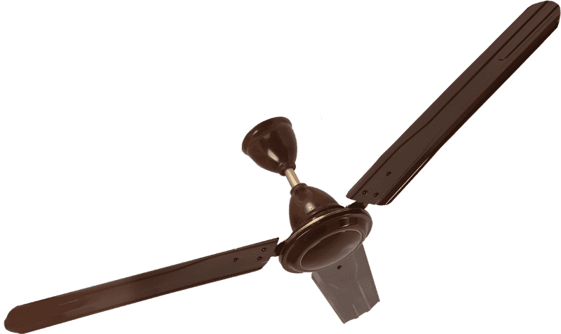 Elegant Brown Ceiling Fan Design PNG