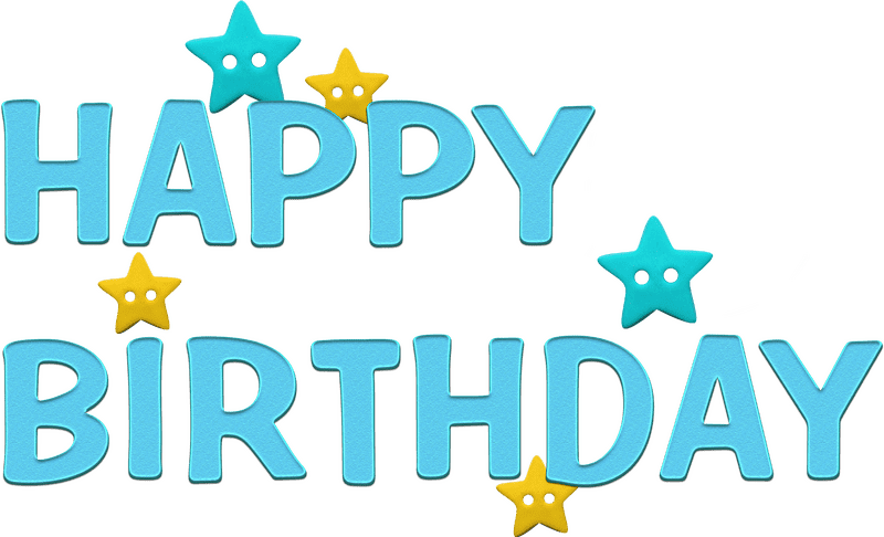 Colorful Starry Birthday Celebration PNG