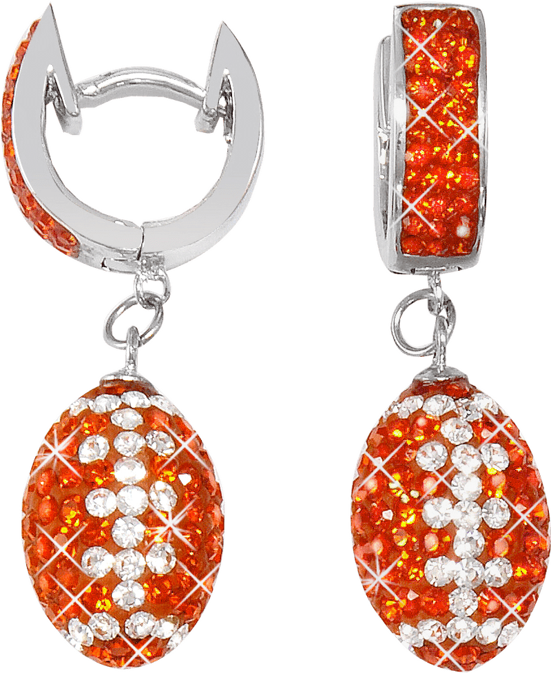Sparkling Orange Drop Earrings PNG