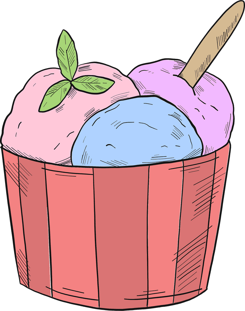 Delightful Ice Cream Trio in a Cup PNG
