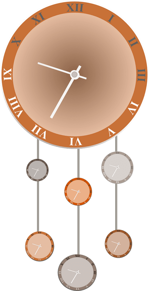 Hanging Harmony Stylish Clock Design PNG