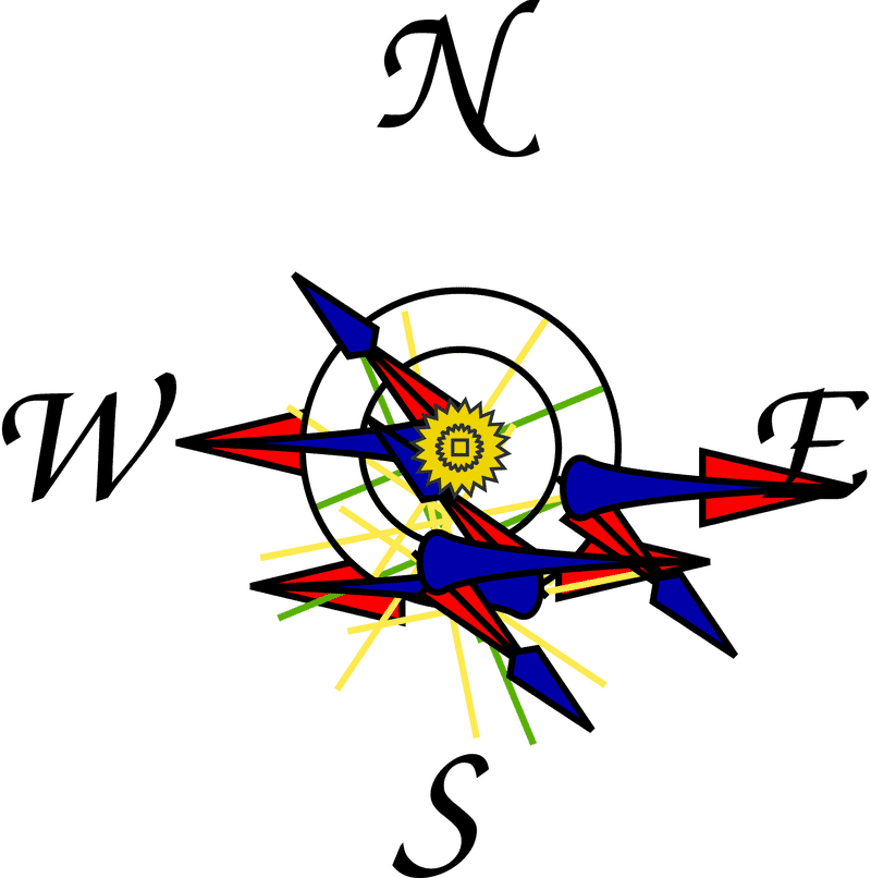 Vibrant Compass Rose of Directional Navigation PNG