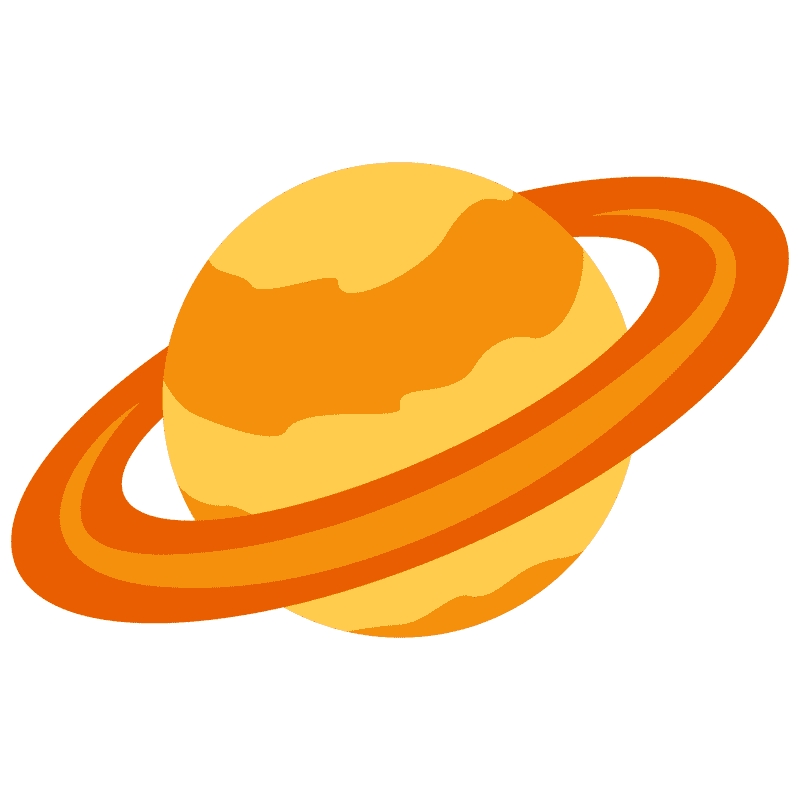 Vibrant Orange Planet with Rings PNG