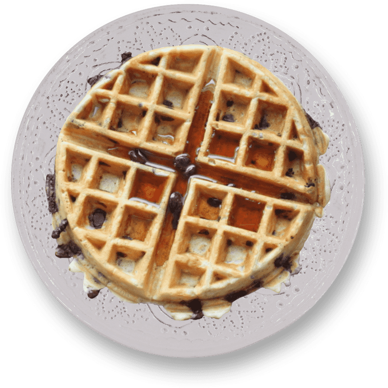 Deliciously Drizzled Maple Waffle Delight PNG