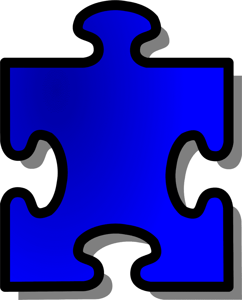 Blue Jigsaw Puzzle Piece A Study in Simplicity PNG