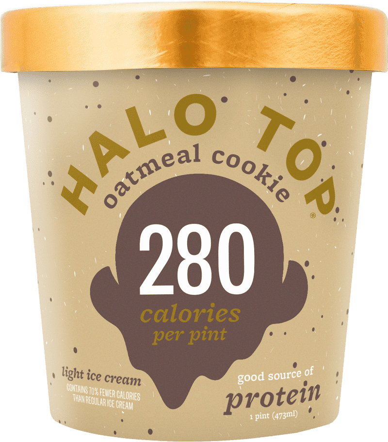 Oatmeal Cookie Delight Low-Calorie Ice Cream Indulgence PNG