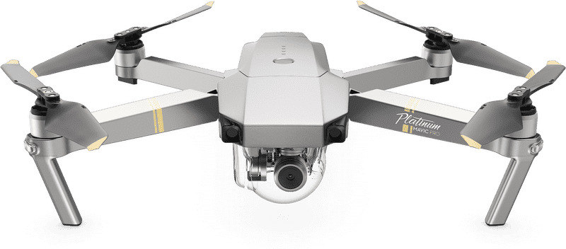 Sleek Platinum Quadcopter with Advanced Imaging Features PNG