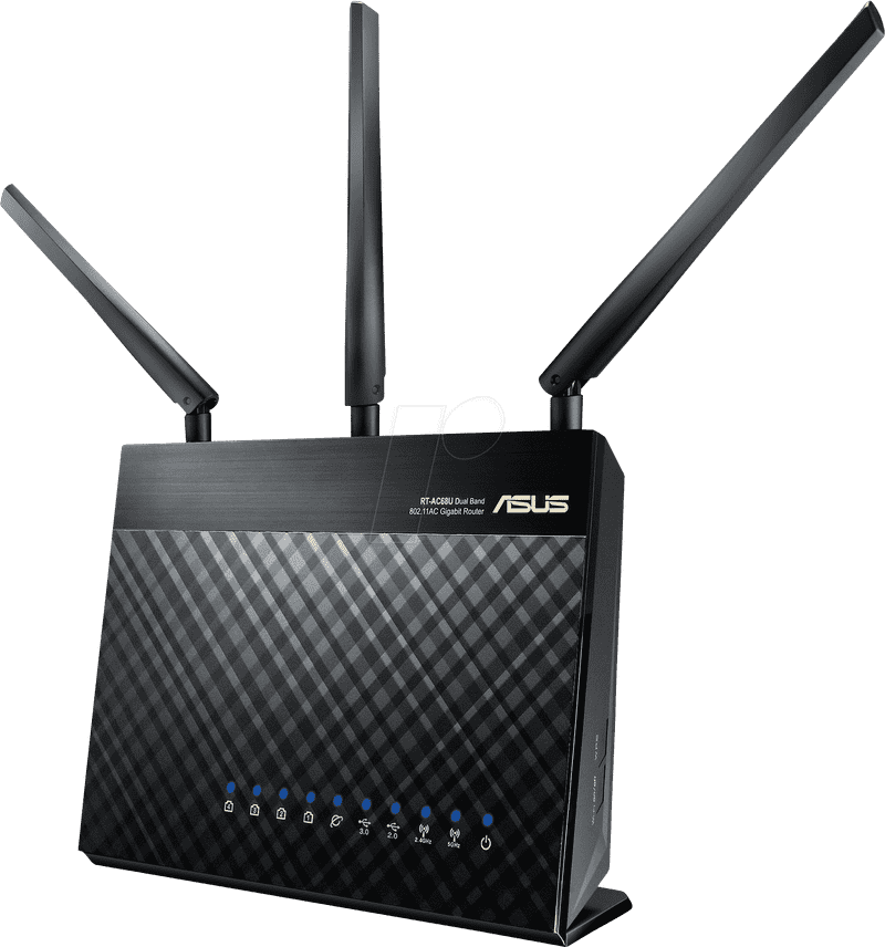 Asus High-Speed Internet Router with Enhanced Antennas PNG