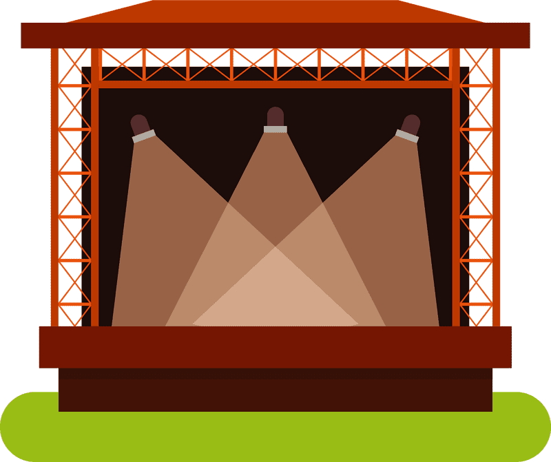 Illuminated Concert Stage for Unforgettable Performances PNG