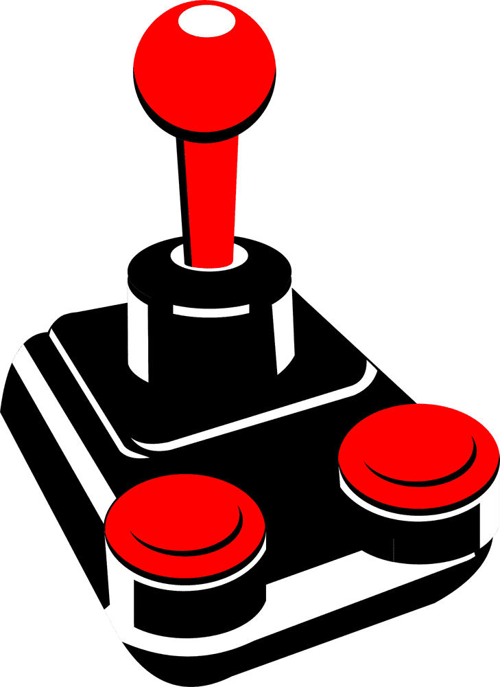 Classic Red Joystick for Retro Gaming Fun PNG