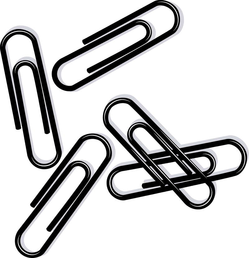 Artful Arrangement of Paperclips PNG