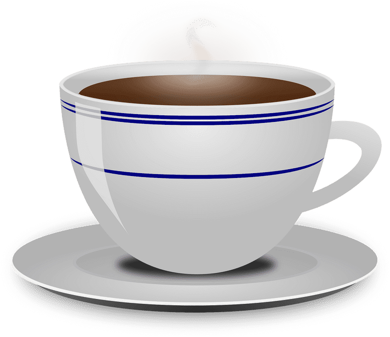 Steaming Coffee Cup on a Saucer PNG