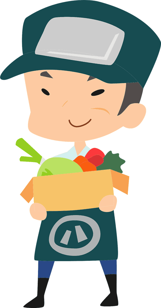 Grocery Delivery Hero with Fresh Veggies PNG