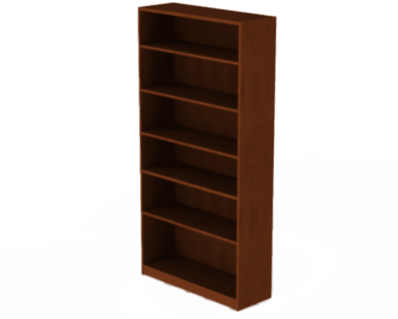 Elegant Wooden Library Shelf for Book Storage PNG