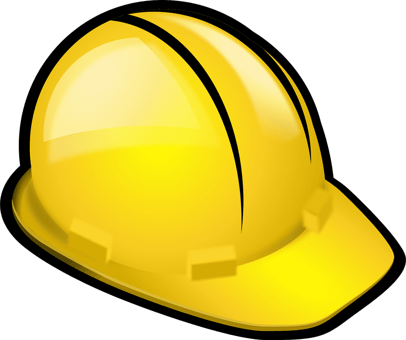 Bright Yellow Safety Helmet for Protection PNG