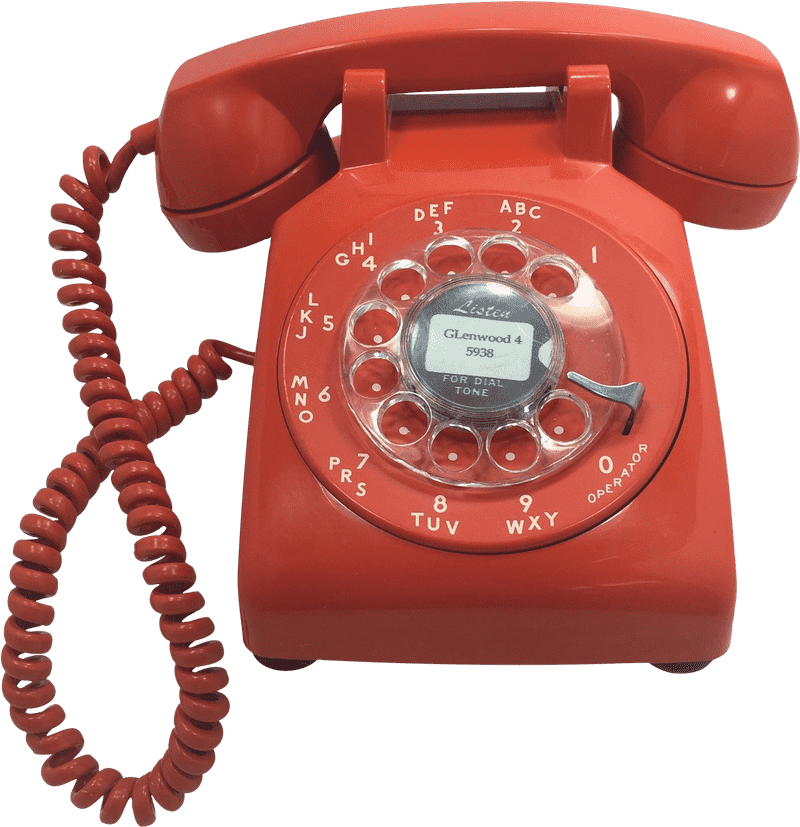 Classic Retro Telephone Vibrant Red Beauty PNG