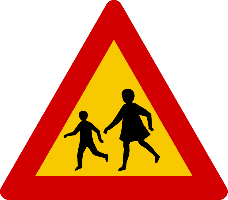 Caution Child Safety Zone Ahead PNG