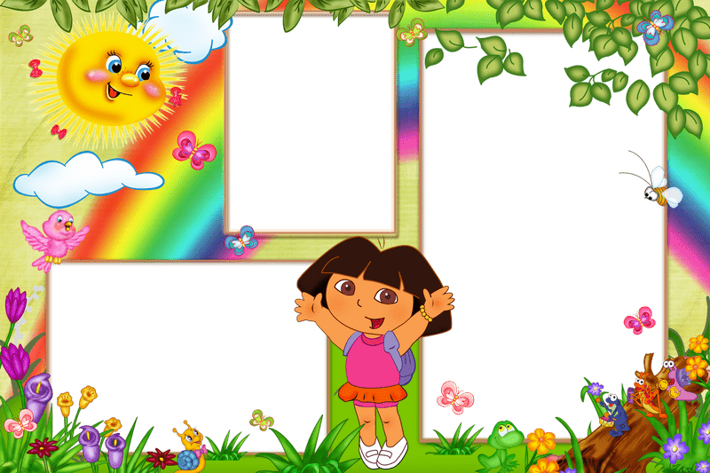 Colorful Kids' Digital Photo Frame Adventure PNG