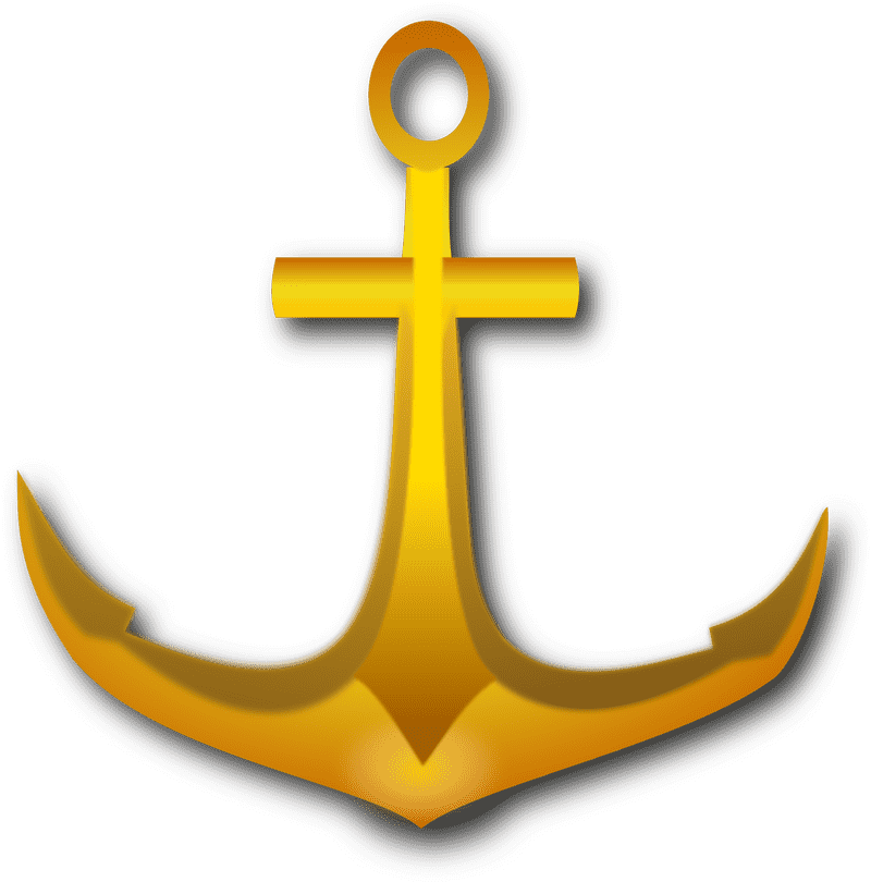 Golden Anchor of Stability and Strength PNG