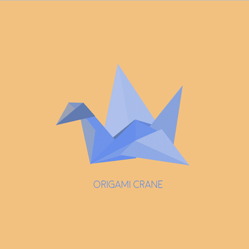 Elegant Blue Origami Crane in the Sky PNG