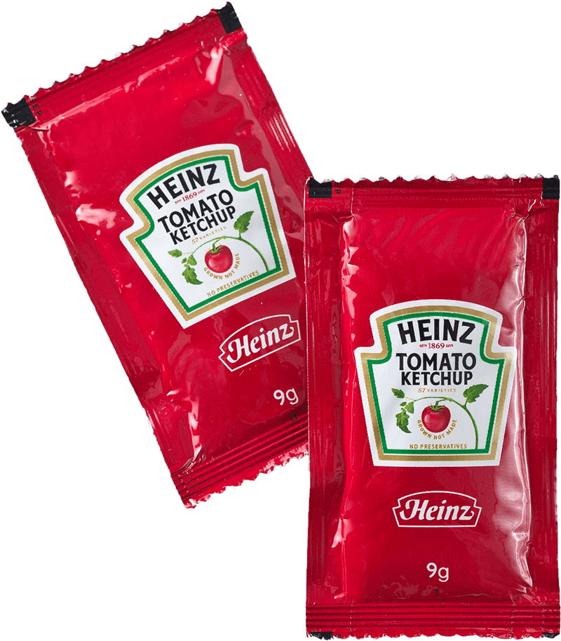 Heinz Tomato Ketchup Bottle Packets PNG