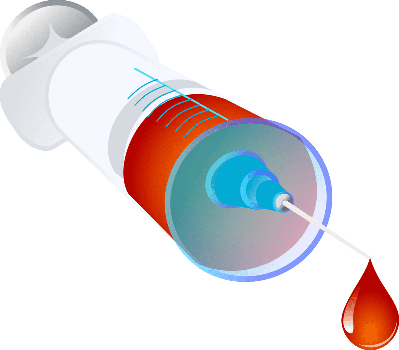 Colorful Syringe with a Droplet of Liquid PNG