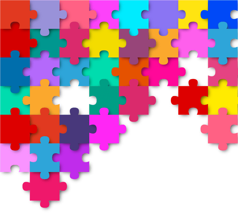 Colorful Chaos Jigsaw Puzzle Delight PNG