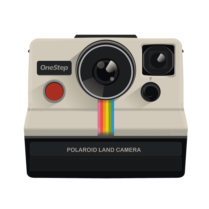 Classic Polaroid Camera with Instant Memories PNG