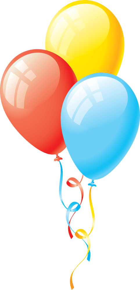 Cheerful Balloon Trio Celebrating Joyful Moments PNG